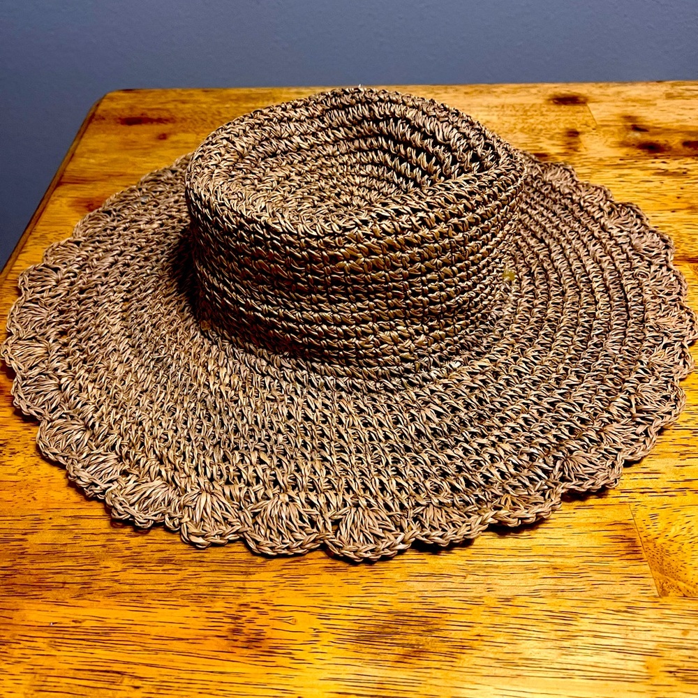 Woven Straw Sun Hat - Natural Brown